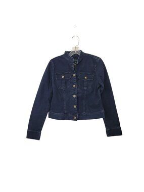 LRL Lauren Jeans Co Ralph Lauren Women's Denim Jacket Navy Button Front Size M